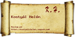Kostyál Helén névjegykártya